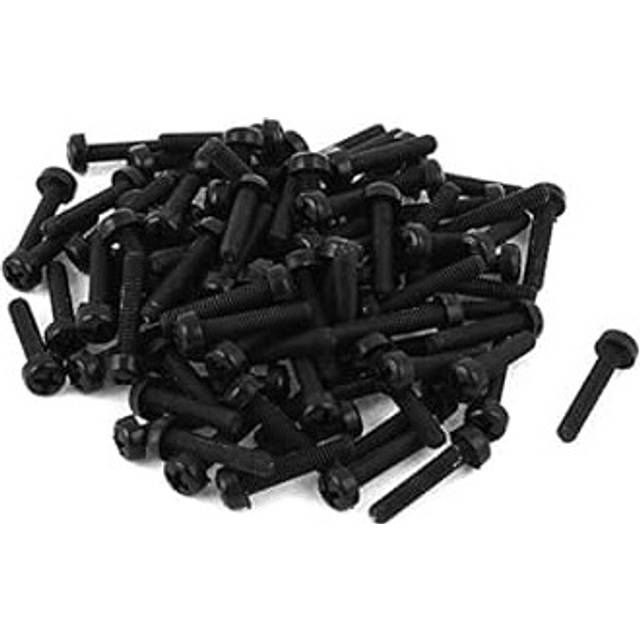 M3 x 15mm Nylon Phillips Cross Pan Head Machine Screws Black Pack of 50