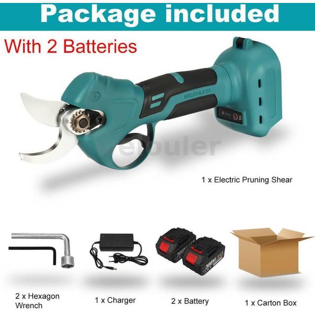 (  Mit 2 Batterie) 3000W Electric Cordless Pruning Shears Scissor Cutter Pruner For Makita 18V