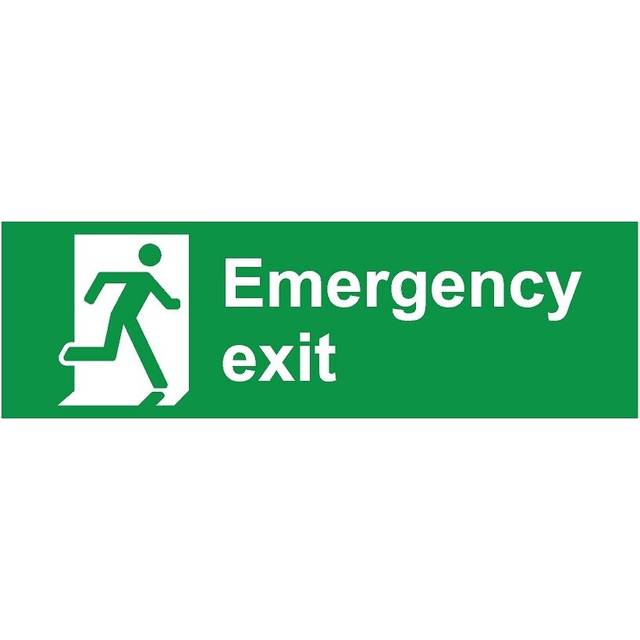 Emergency exit safety sign (L) - Self adhesive sticker - 600mm x 200mm