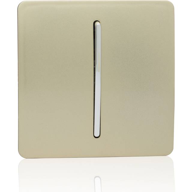 Trendi 1 Gang 1 Way Artistic Modern Glossy 10 Amp Rocker Tactile Light Switch Gold ART-SS1GO