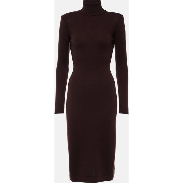 Tom Ford Cashmere turtleneck midi dress - brown (UK 16)