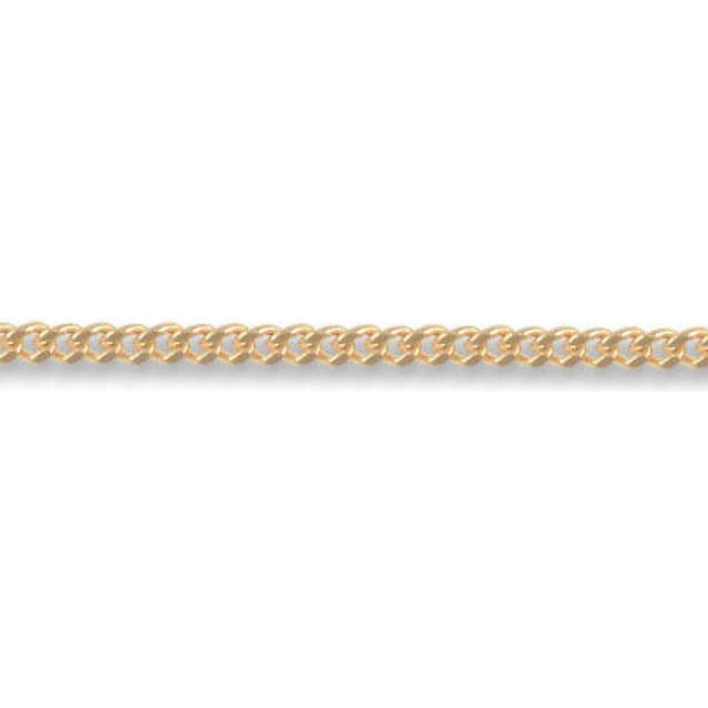 (16) Jewelco London Unisex Solid 9ct Yellow Gold Diamond Cut Curb 1.7mm Gauge Pendant Chain Necklace