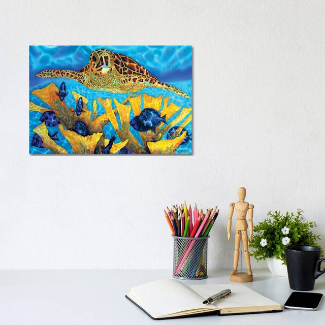 Hawksbill & Tangs Daniel Jean-Baptiste Bath & Laundry;Nautical & Beach;Animals;World Cultures (20.32cm H x 30.48cm W x 1.9cm D)