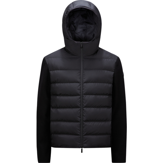 Moncler, Jacka, Herr, L, Polyester, Vadderad Cardigan med Huva och Dragkedja