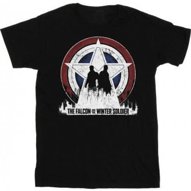 (S, White) Marvel Mens The Falcon And The Winter Soldier Star Silhouettes T-Shirt
