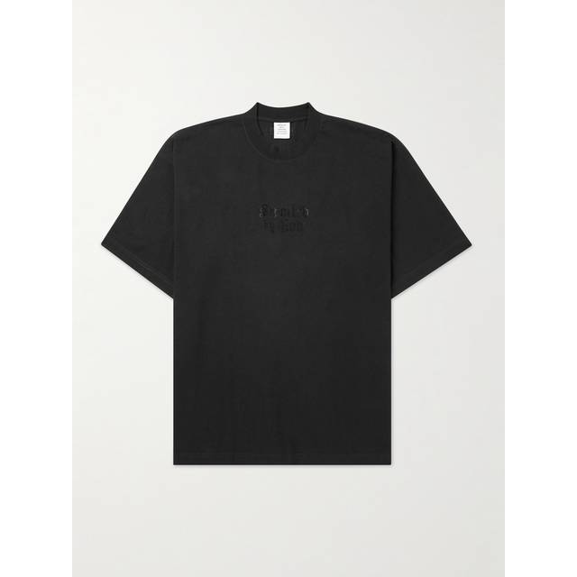 VETEMENTS - Crystal-Embellished Cotton-Jersey T-Shirt - Men - Black - XL