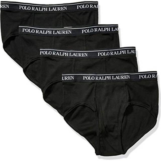 Polo Ralph Lauren Men's Classic Fit w/Wicking 4-Pack Briefs  Black  X-Large