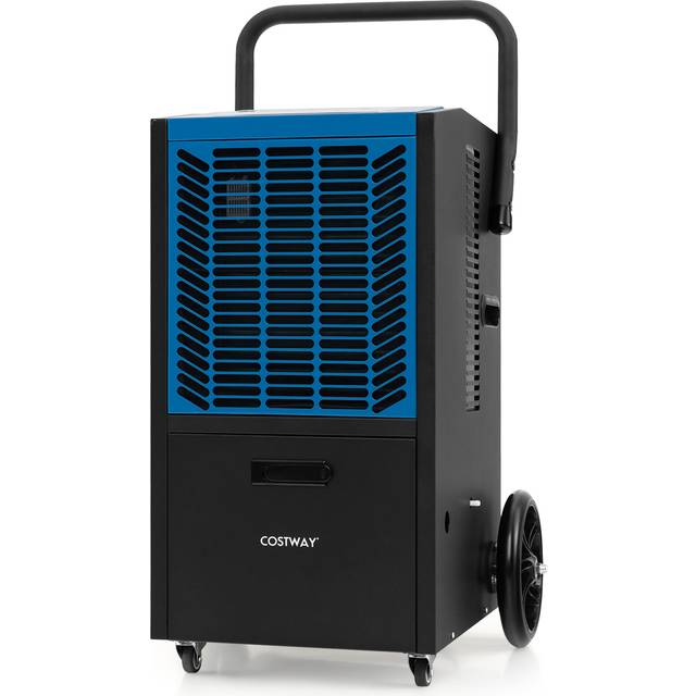 66 L/Day Commercial Dehumidifier with Pump and Drain Hose for Basement Warehouse Job Site-Blue