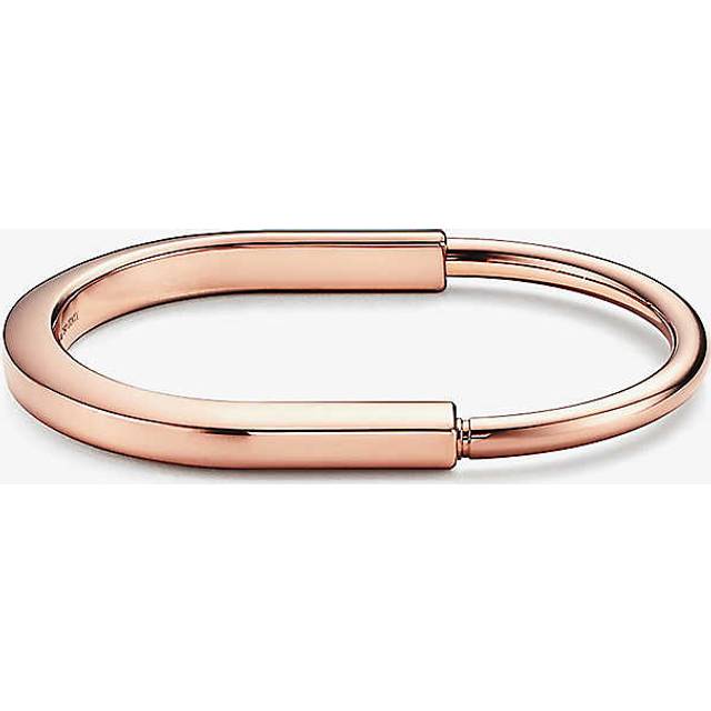 Tiffany & Co Womens Rose Gold Lock 18ct Rose-gold Bangle Bracelet S - ROSE GOLD