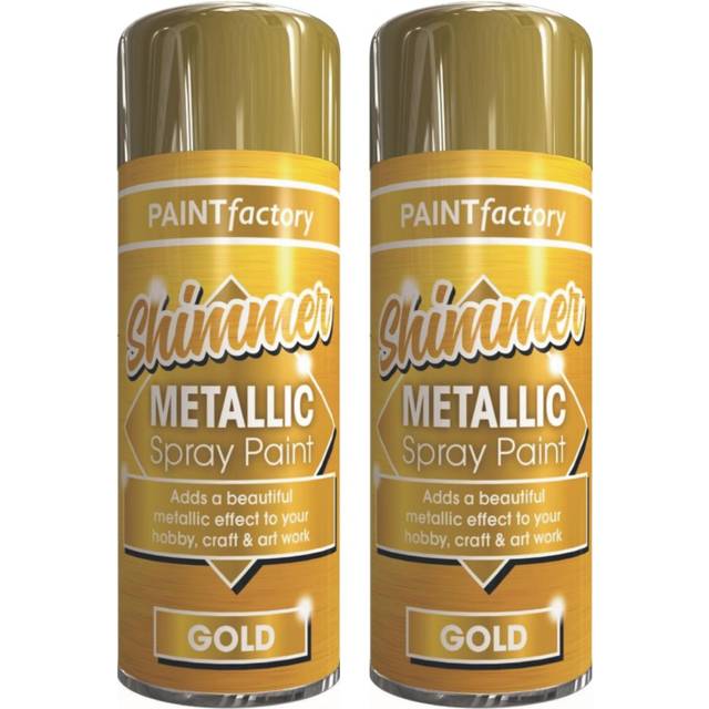 2 x 200ml Shimmering Metallic Gold Spray Paint Matt Gloss Wood Metal