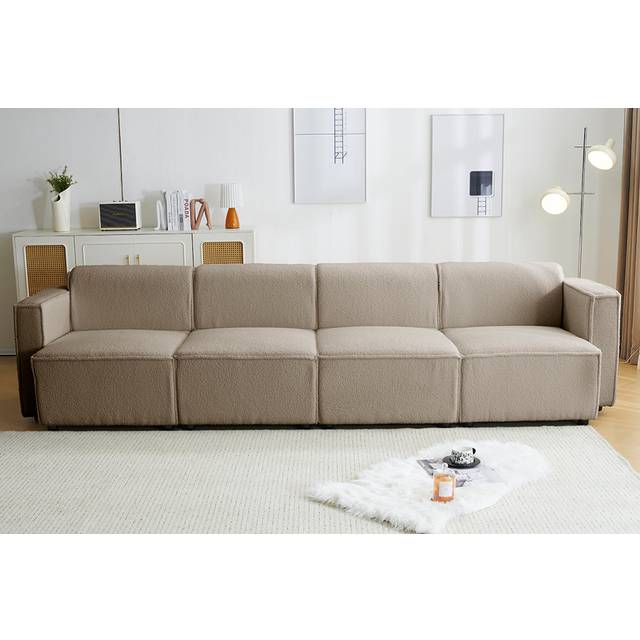 Module Sofa-4 Seater - Taupe Fabric (75cm H X 310cm W X 90cm D)