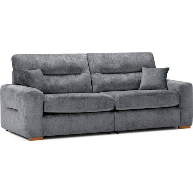 Paolo Grey Fabric Sofas - 4 Seater Sofa - Lorenzo Range - Oak Furnitureland