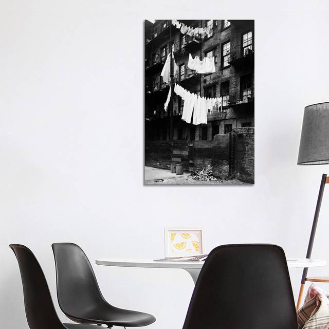 1930s Tenement Building with Laundry Hanging on Clotheslines I - Wrapped Canvas Photograph (101.6cm H x 66.04cm W x 1.91cm D)