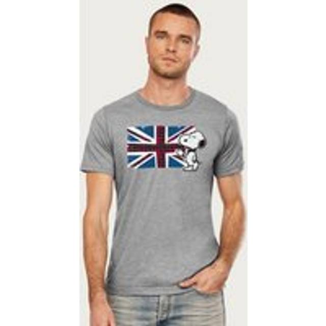 Snoopy Union Jack And Tea Peanuts T-Shirt - Mid Grey