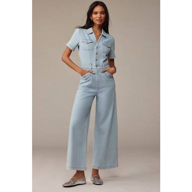 Paige Womens Kokomo Harper Flared-leg Stretch-denim Jumpsuit 12