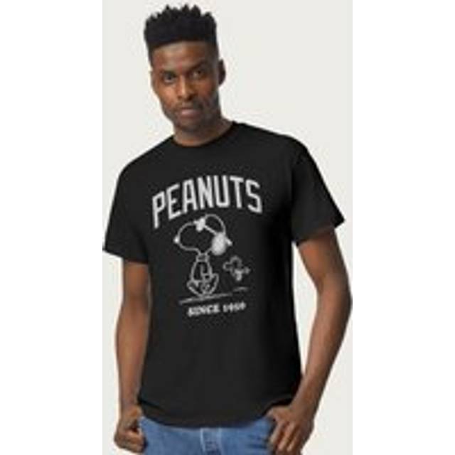 Snoopy And Woodstock Outline Peanuts T-Shirt - Black - XXL