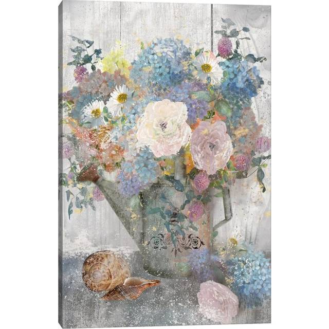 Bucket of Flowers II by Nan - Painting Print on Canvas - Wrapped Canvas (66.04cm H x 45.72cm W x 1.91cm D)