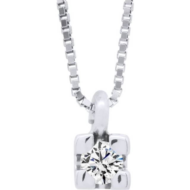 Diadema Womens - Necklace with Diamonds - White Gold Venetian Chain - One Size