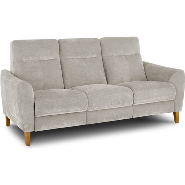 Amigo Dove Fabric Sofas - 3 Seater Static Sofa - Dylan Range - Oak Furnitureland