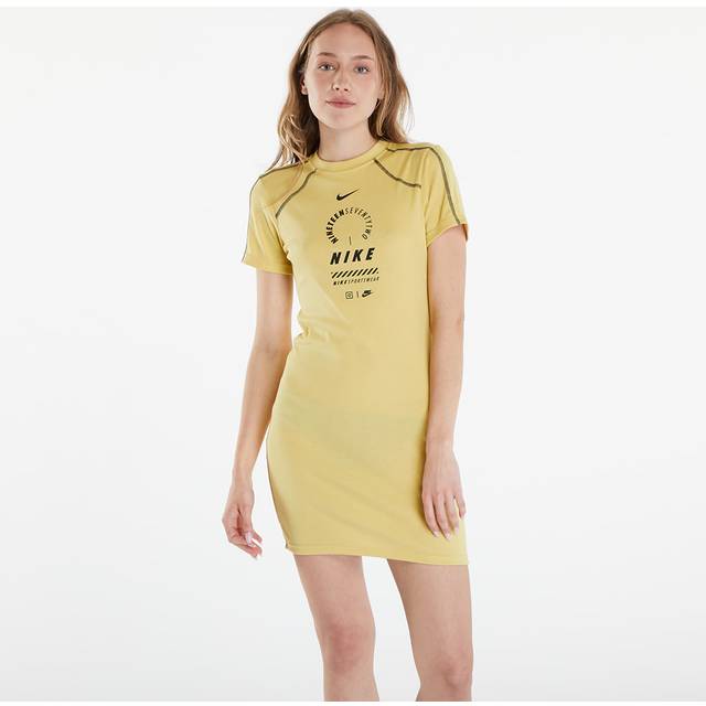 Dress Nike Sportswear Women's Short Sleeve Dress Saturn Gold M (M)