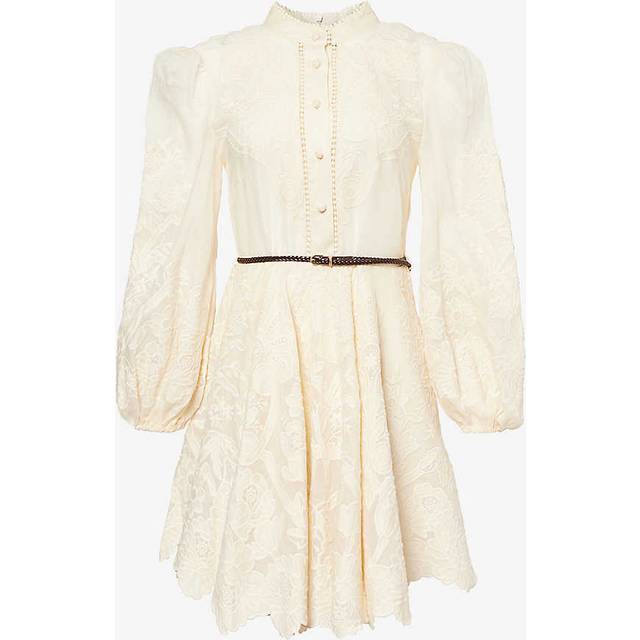 Zimmermann, Short Dresses, female, White, M, Cream White Ottie Mini Dress