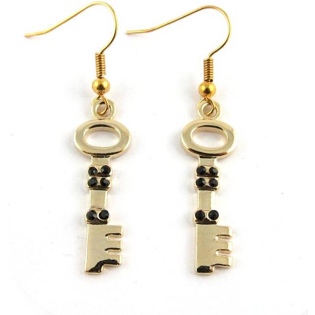 Les Trésors De Lily [L7491] - Golden 'Keys to the Mysteries' earrings gold