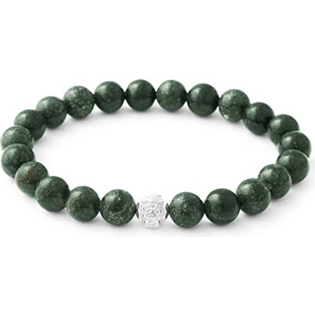 BERGERLIN Jade bracelet - Genuine pearl bracelet with natural stone and 925 sterling silver pearl Feel Goods