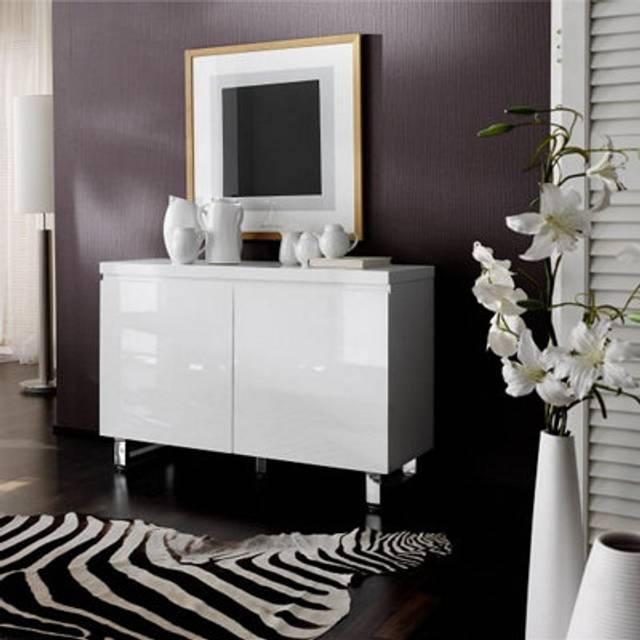 Sydney Small High Gloss Sideboard With 2 Doors In White