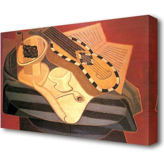 Guitar with Ornaments by Juan Gris - Wrapped Canvas Painting Print (35.6 cm H x 50.8 cm W)