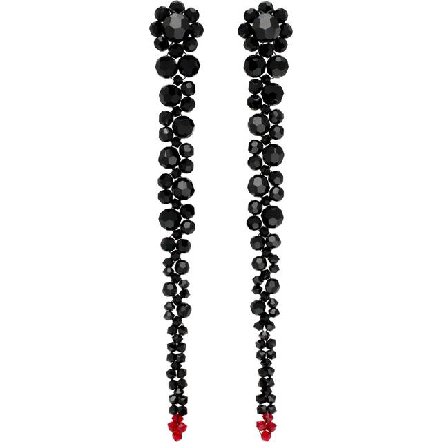 Simone Rocha Black & Red Ombré Drip Earrings - Jet Ombre - UNI