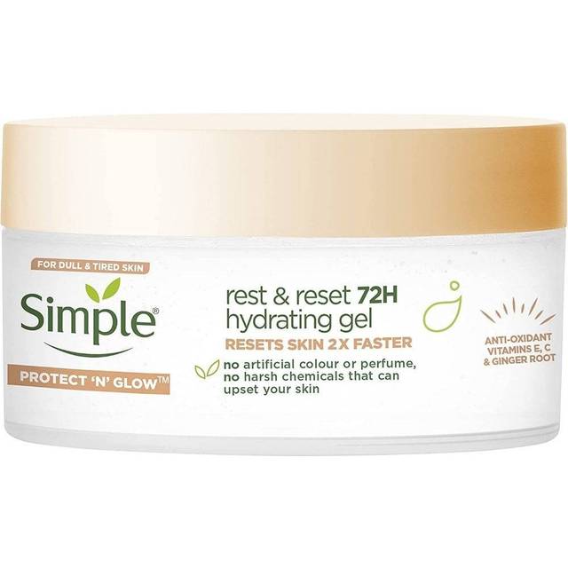 Simple protect 'n' glow rest and reset 72h hydrating gel cruelty-free vegan m...