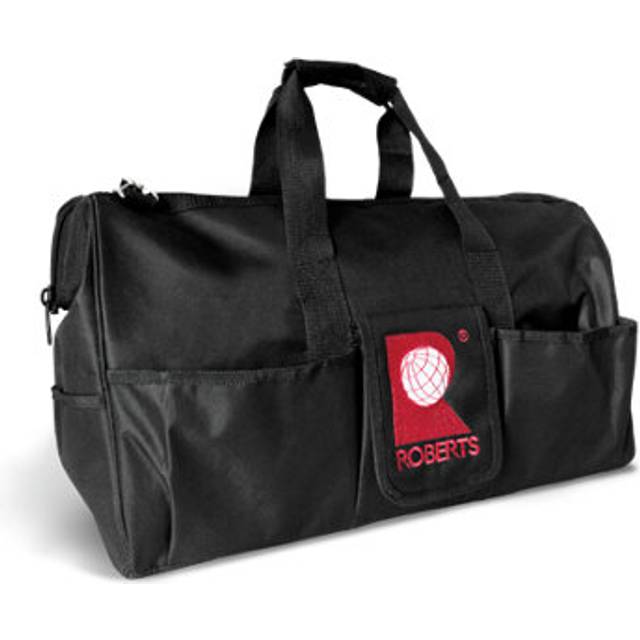 Roberts - Canvas Tool Bag Storage Case Organiser Carry Handles Shoulder Strap - Black