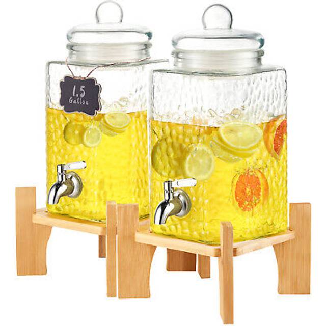 VEVOR Drink Dispenser 1 Gal Beverage Dispenser for Parties Glass with Stand