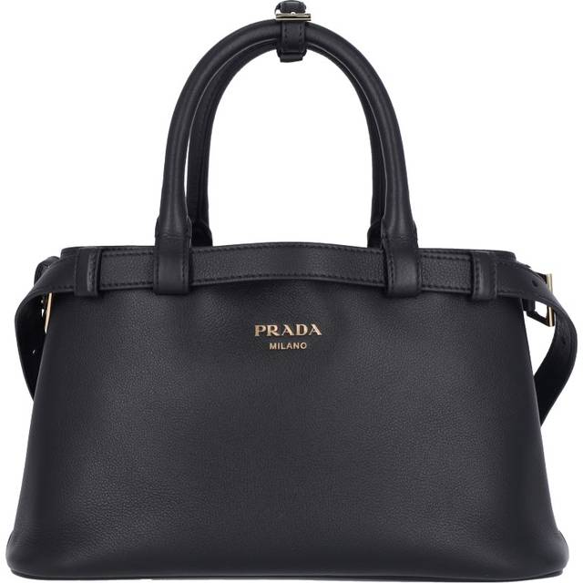 Prada Buckle small leather handbag with double belt