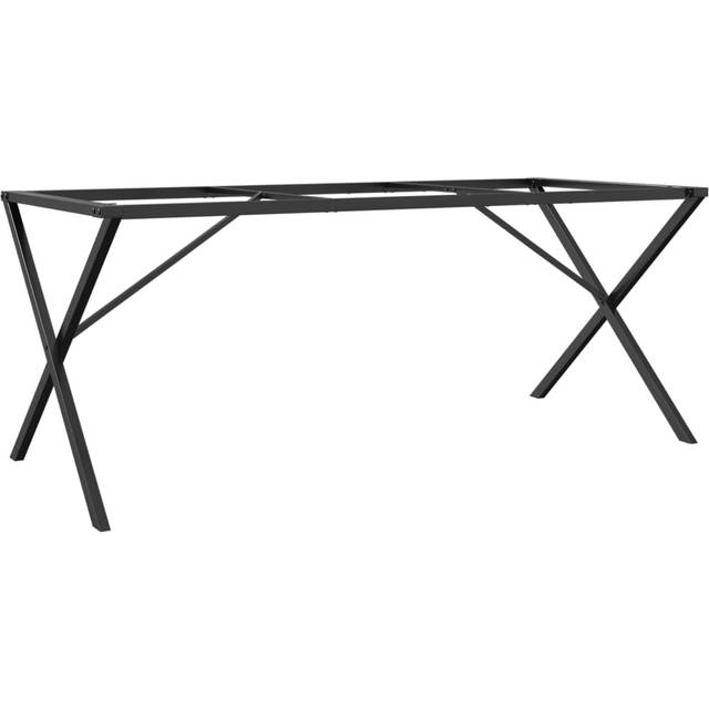 vidaXL Dining Table Legs X-Frame 160x80x73 cm Steel - Black