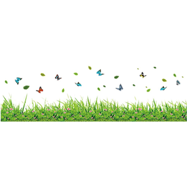 Butterfly Grass Pattern Wall Stickers Removable Decal For Bedroom Living Room