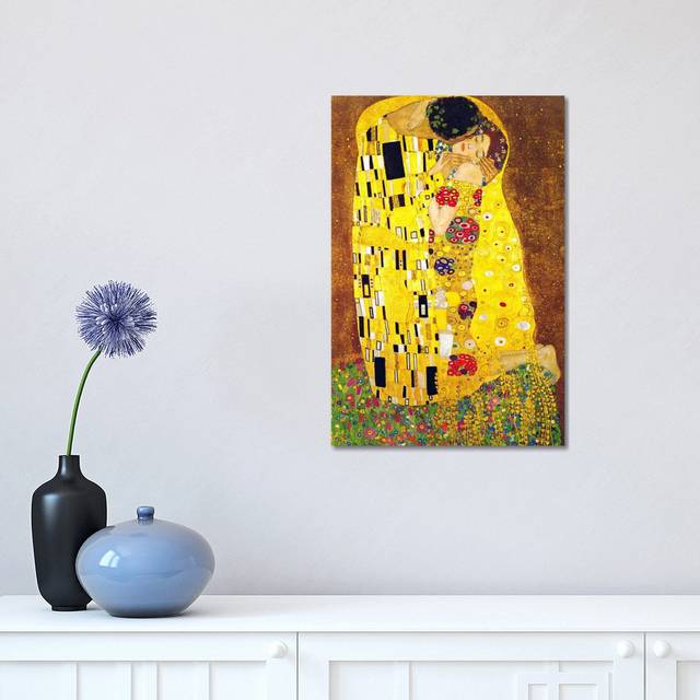 The Kiss by Gustav Klimt - Painting Print on Canvas - Wrapped Canvas (30.48 cm H x 45.72 cm W)