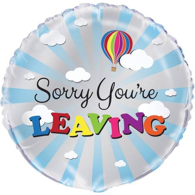 Unique Party You´re Leaving Goodbye Round Foil Balloon One Size black