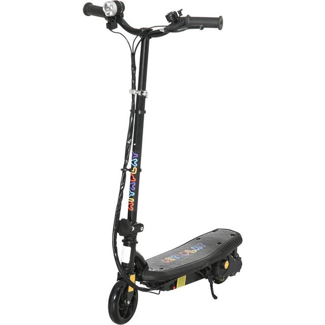 HOMCOM Folding Electric Scooter E Scooter With Led Headlight For Ages 7-14, Black, Black
