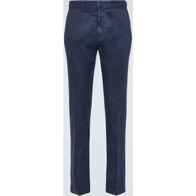 Loro Piana Linen and cotton slim pants - blue (UK 32)