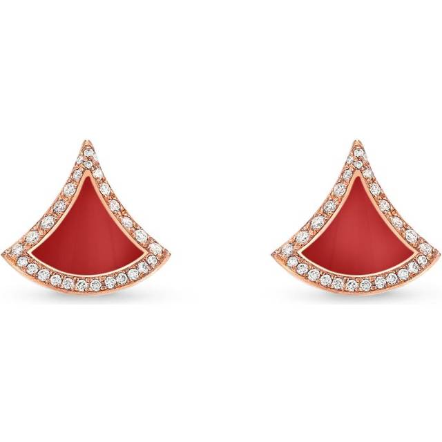 Bvlgari Rose Gold, Diamond and Carnelian Divas' Dream Earrings - One size