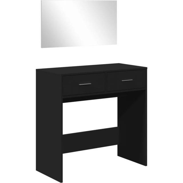 Sminkbord med spegel svart 80x39x80 cm