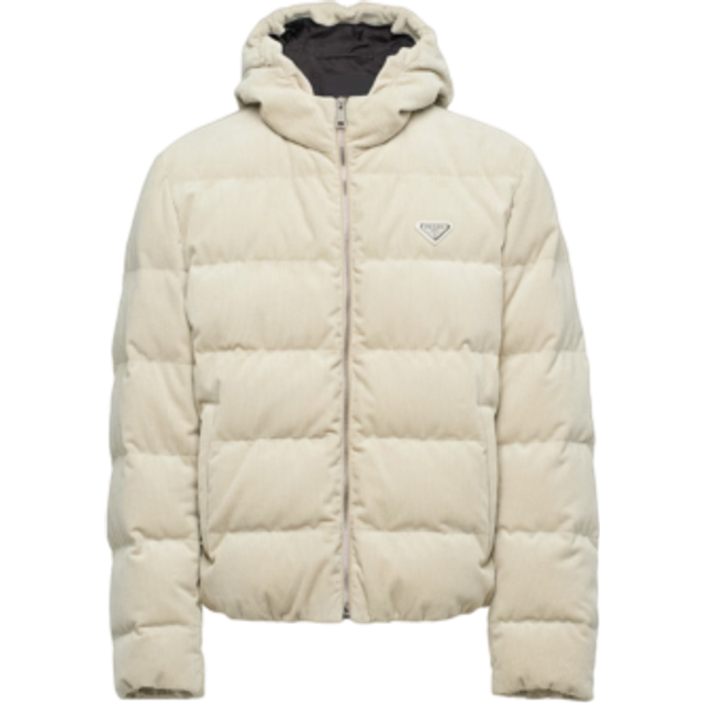 Prada Cropped cotton corduroy down jacket