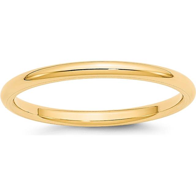 Quality Gold CFL020-4 14K Yellow Gold 2 mm LTW Comfort Fit Band, Size 4