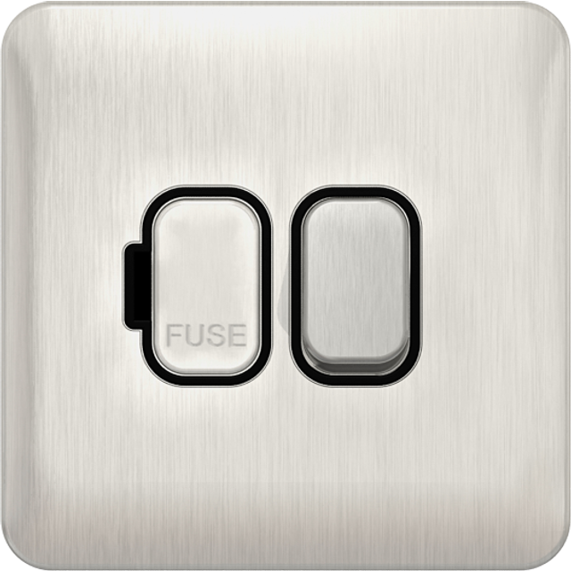 Schneider LSD 13A Double Pole Switched FCU Black Insert - Stainless Steel - GGBL5010BSS