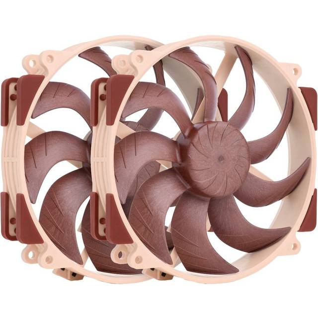 Noctua NF-A14x25r G2 PWM Sx2-PP, Push/pull-set med Två Tysta 140 mm PC-Fläktar i Premiumkvalitet (Bruna)