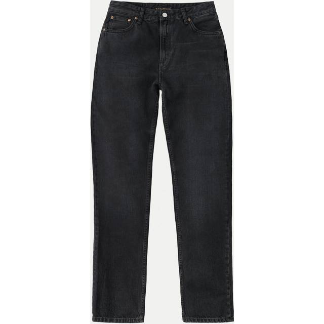 Nudie Jeans Lofty Lo Vintage Black Mid Waist Relaxed Straight Fit Women's Organic Jeans W32/L32 Sustainable Denim (W32/L32)