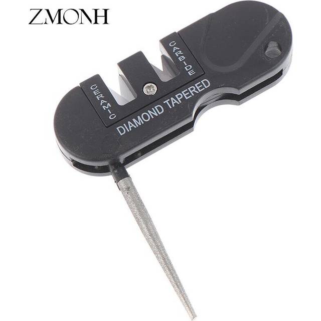 Portable Tungsten Ceramic Carbide Knife Whetstone Sharpener Sharpen Fish Hook Pocket Diamond Tool Camp Hike Outdoor