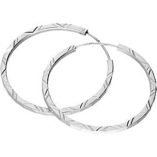 925 real sterling silver 35mm diamond cut sleeper hoop earrings sleepers hoops
