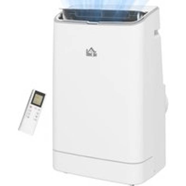 HOMCOM 14,000 BTU Mobile Air Conditioner, 35m², Smart Home WiFi, with Dehumidifier, Fan, 24H Timer, Window Kit, White Aosom UK